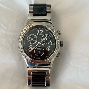 Swatch Black and Silver Women’s Watch